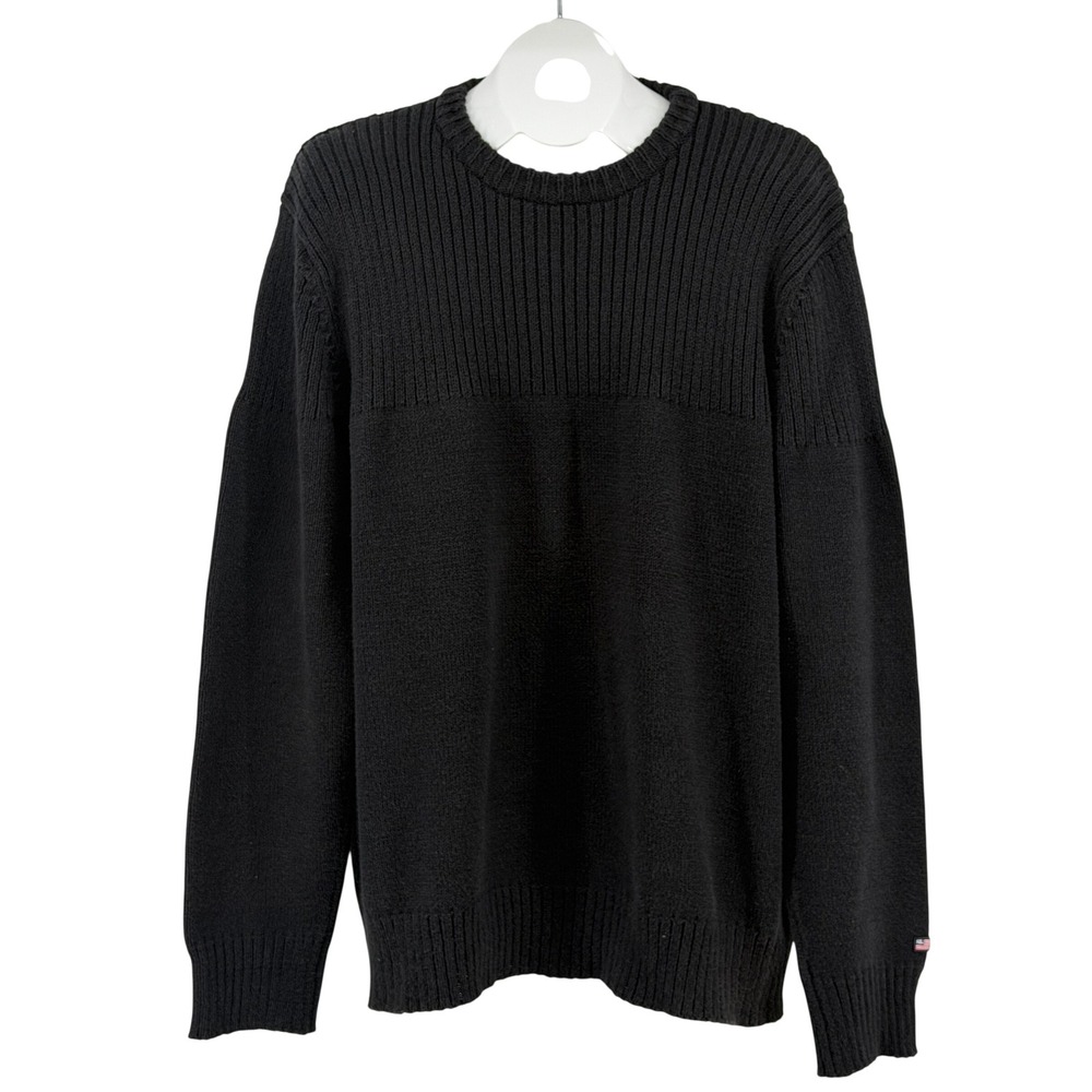 Ralph Lauren Polo Jean Co. Men's XL Crew Neck Sweater Ribbed Knit Flag Patch
